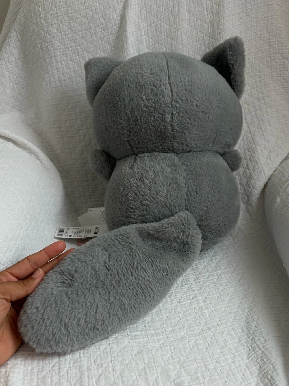 Gray Plush Cat Stuffed Toy with Cream Belly - Cute Plush for Kids